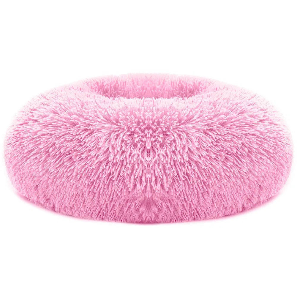 Calming Donut Dog Bed – Soft Plush Anti-Anxiety Pet Bed (Size L)