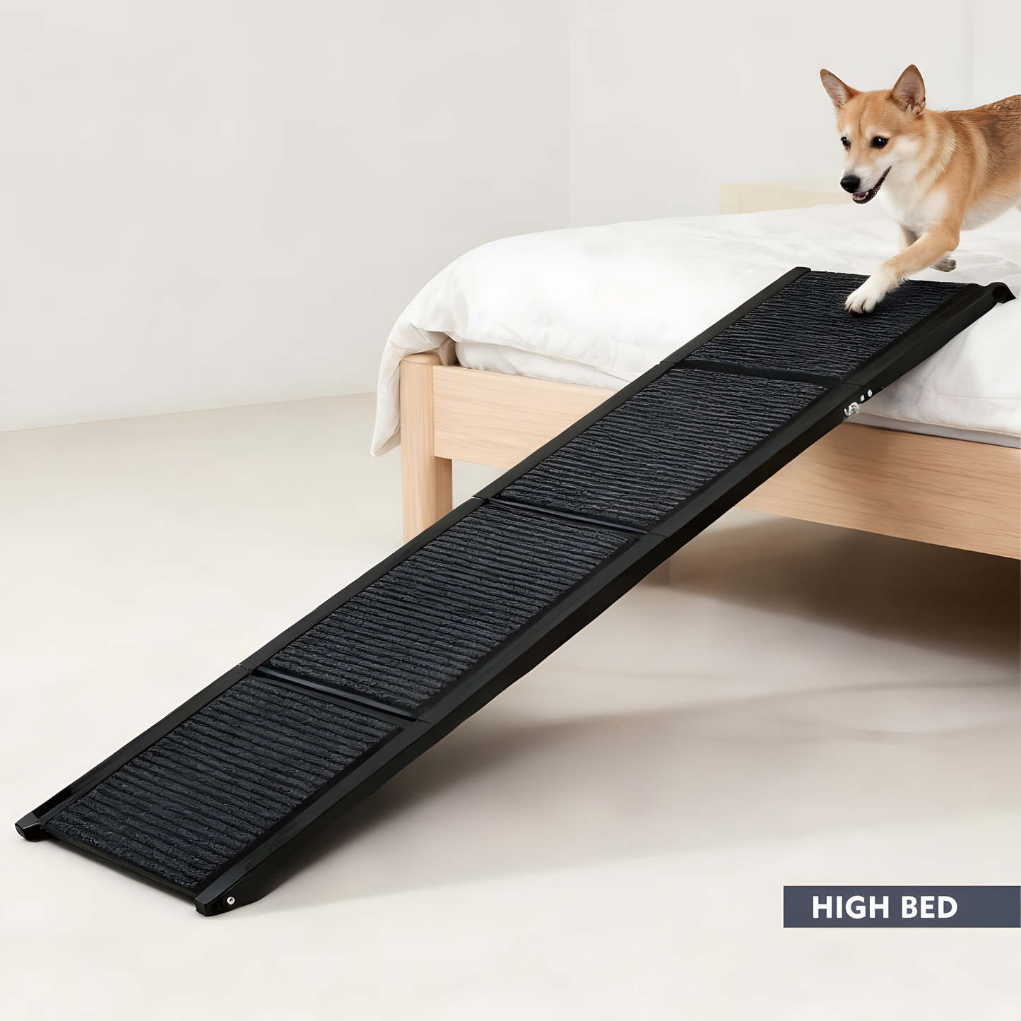 71 Inch Extra Long Quad-Fold Dog Ramp — Heavy Duty Aluminum | Supports 250 lbs for SUV & Truck