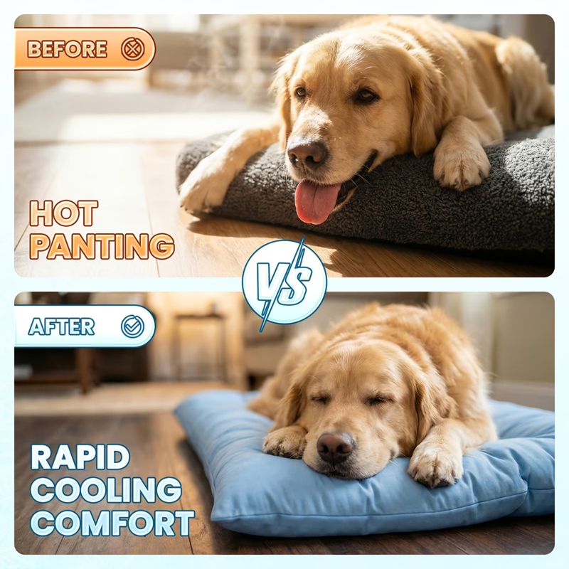 Rapid cooling comfort comparison chart for light blue XXL
dog cooling mat – GianfiStore