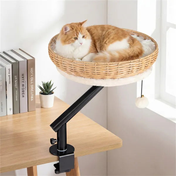 Rattan cat bed with jingling ball - holds up to 22 lbs free US shipping