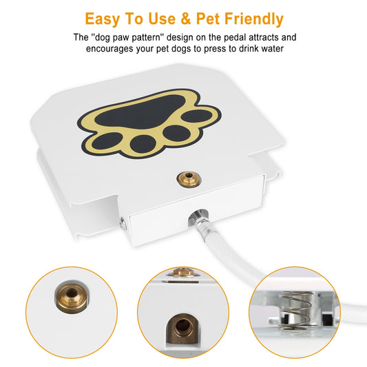 Step-On Dog Water Fountain - Heavy-Duty Iron Outdoor Hydration Toy | Paw Pedal for Large Dogs