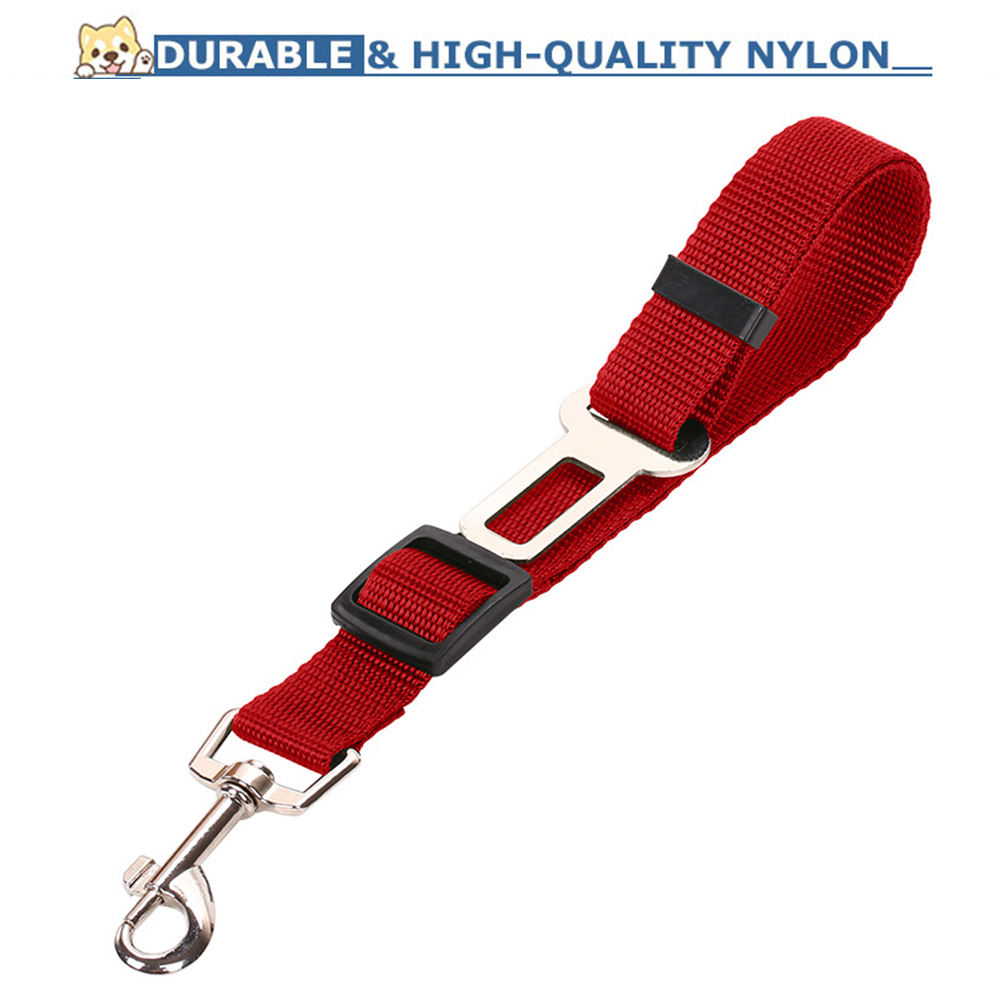 Dog Car Safety Belt – Adjustable Nylon Seatbelt for Dogs & Cats