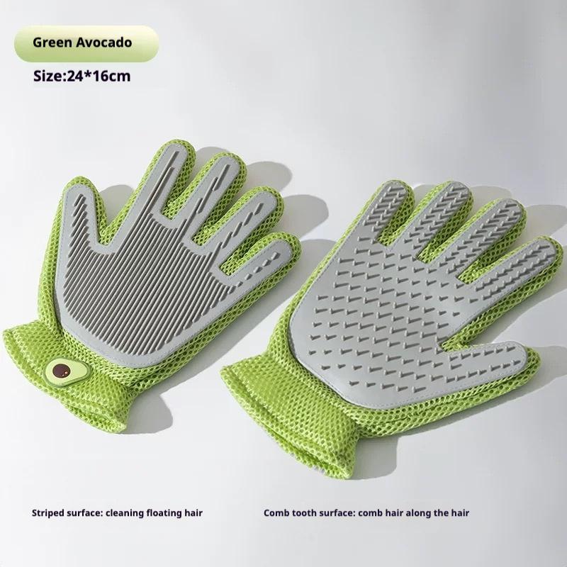 2-in-1 Pet Grooming & Massage Glove — Double-Sided Deshedding Tool for Dogs & Cats