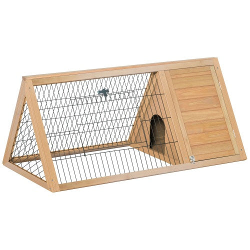 46" Portable A-Frame Rabbit Hutch — Triangular Outdoor Run & Sleeping Loft | Ultra-Lightweight