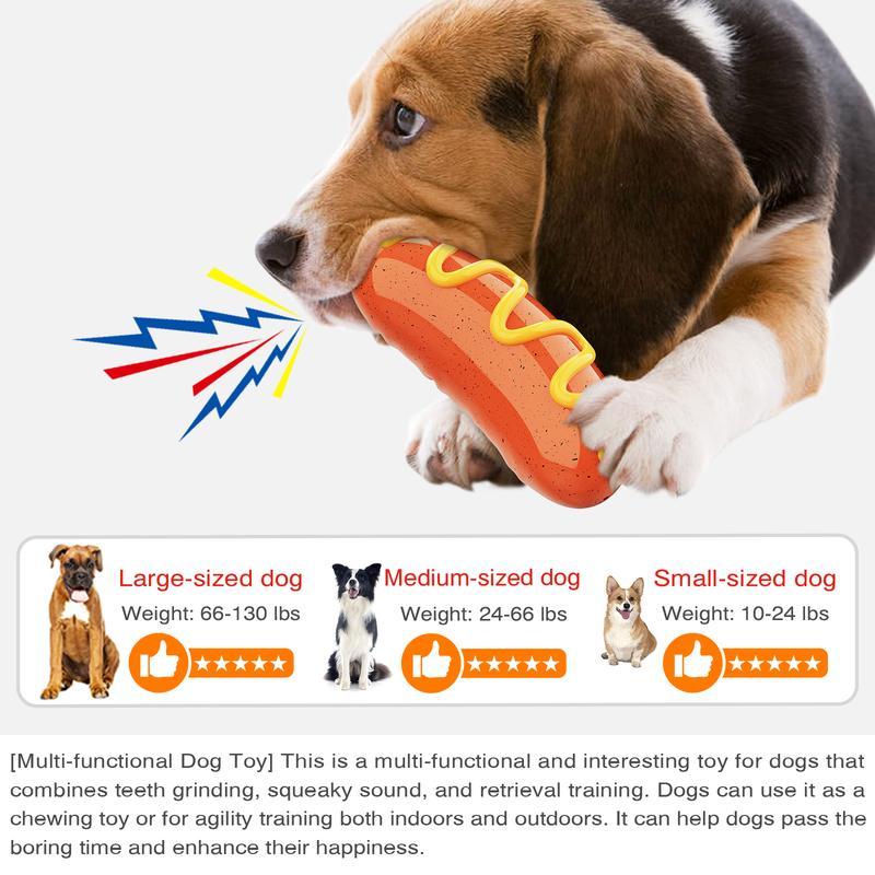 3-in-1 Squeaky Dog Chew Toy — Indestructible Dental Molar Cleaner for Aggressive Chewers