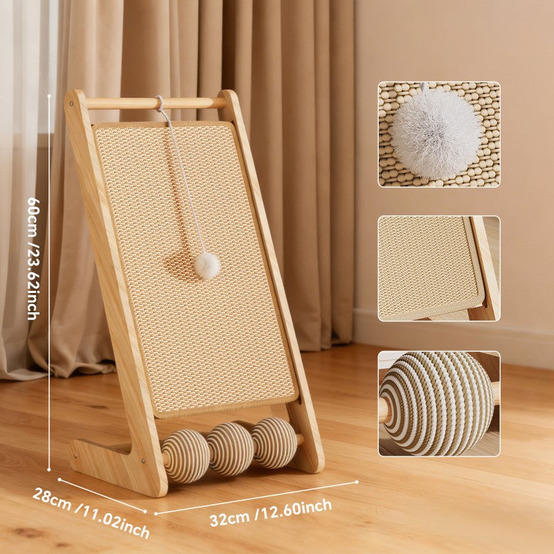 GianfiStore cat scratcher sisal balls – 3-in-1 activity center for cats of all sizes