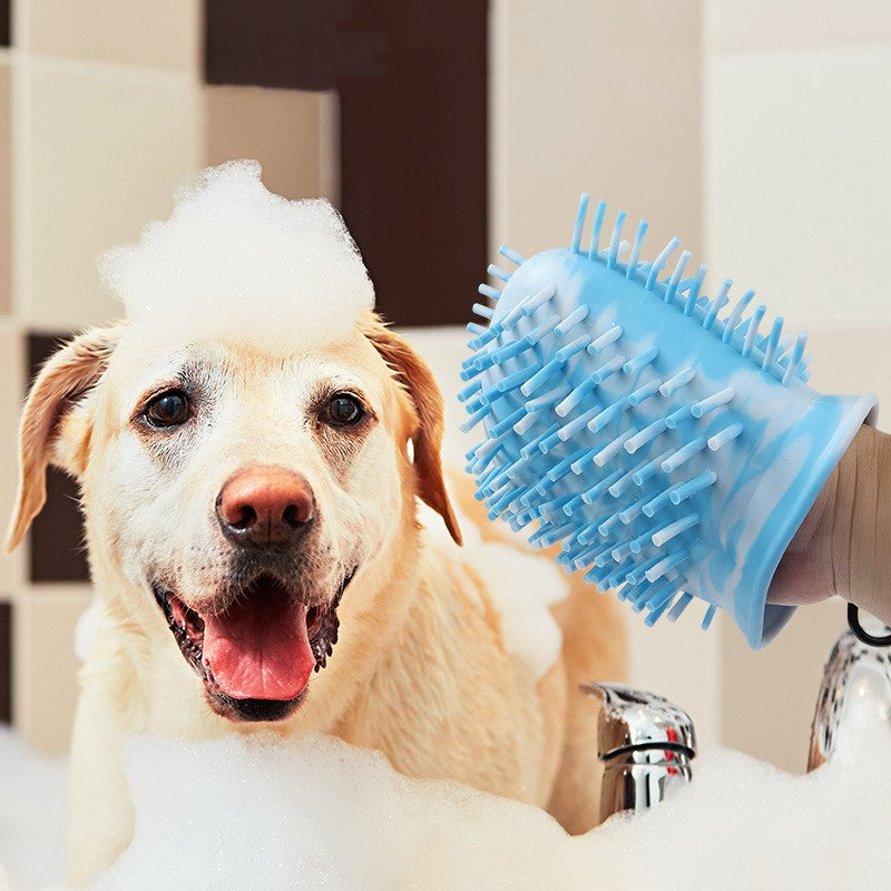 2-in-1 Portable Dog Paw Cleaner & Grooming Brush — Muddy Foot Washer Cup