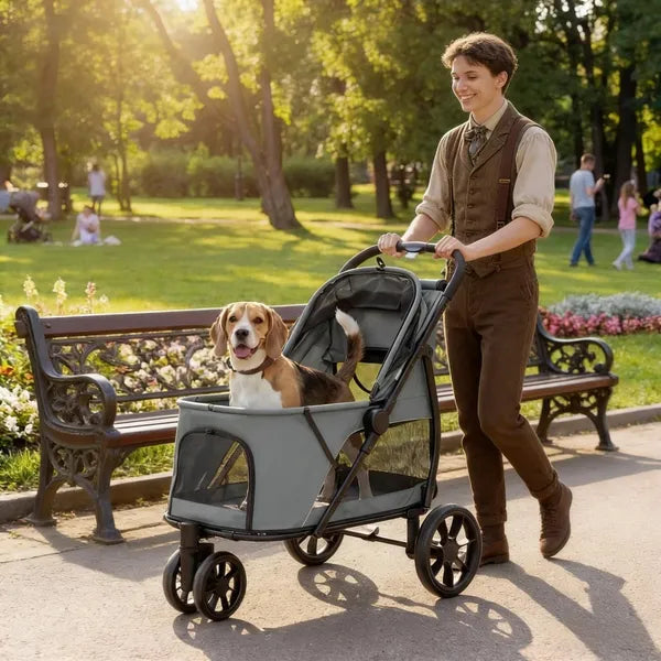 Dog Stroller for Medium Dogs - All-Terrain Wheels | Foldable Pet Stroller up to 44 lbs