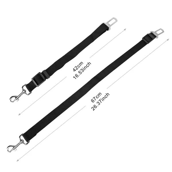 Swivel carabiner dog safety leash for car - attaches to body harness