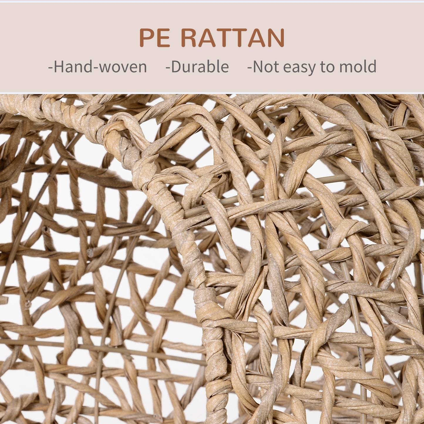 Handwoven Banana Leaf Cat Bed – Elevated Kitten House Condo with Cushion