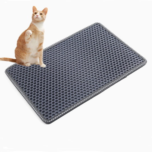 Double-Layer Cat Litter Mat - Waterproof Honeycomb Trapper | Easy-Clean & Paw-Friendly