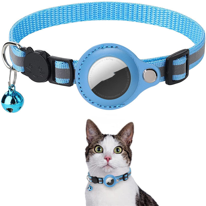 Reflective AirTag Safety Collar - Waterproof Durable Nylon Tracker Case for Dogs & Cats