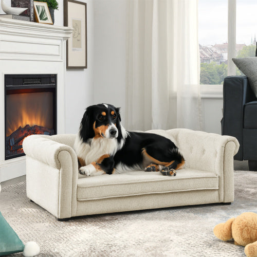 Elegant Rectangular Pet Bed - Premium Support Couch for Medium & Large Dogs