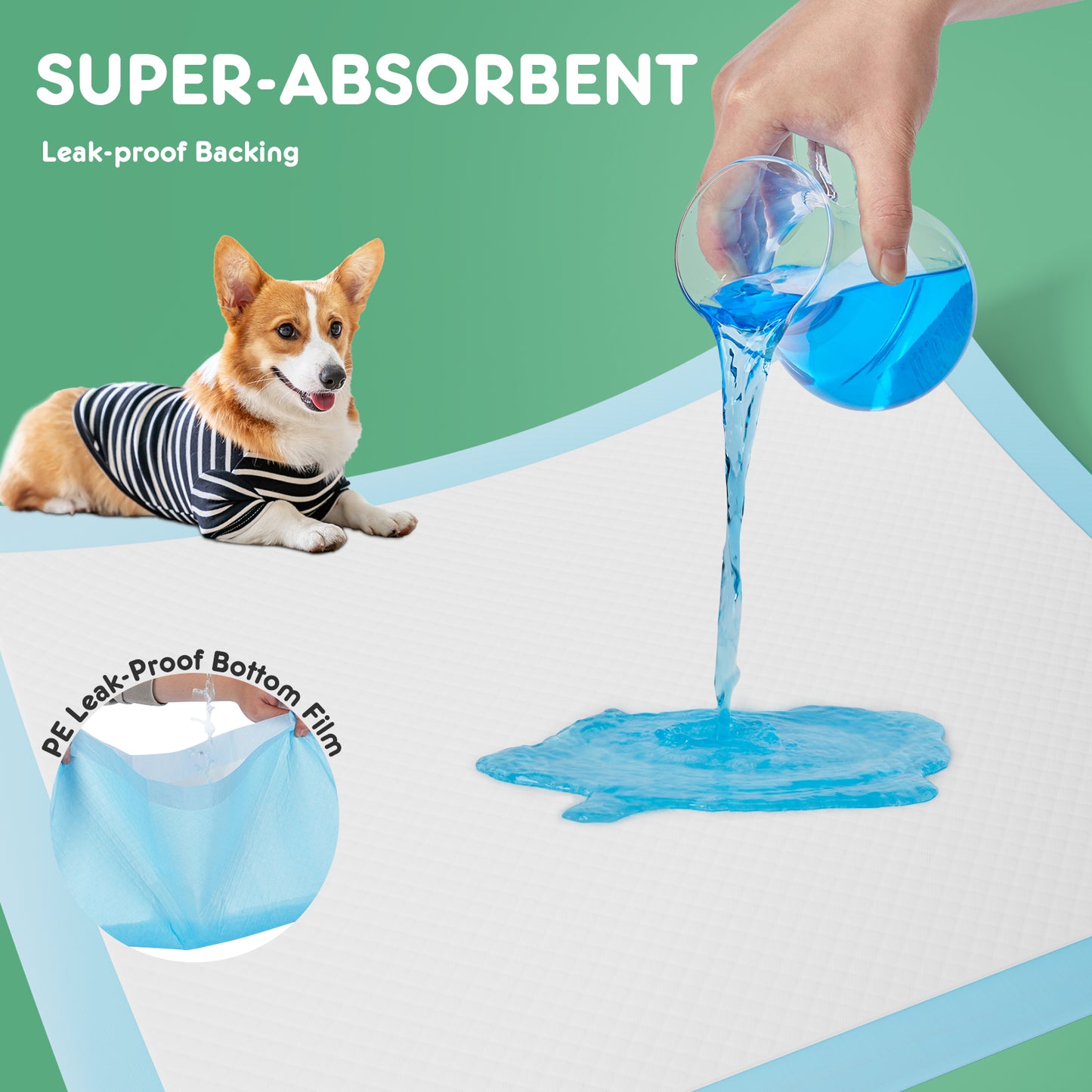Ultra-Absorbent Puppy Training Pads — 50-Pack Leak-Proof Quick-Dry Disposable Pads (24"x18")