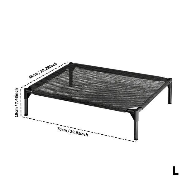 Elevated mesh dog bed dimensions – size L steel frame pet cot