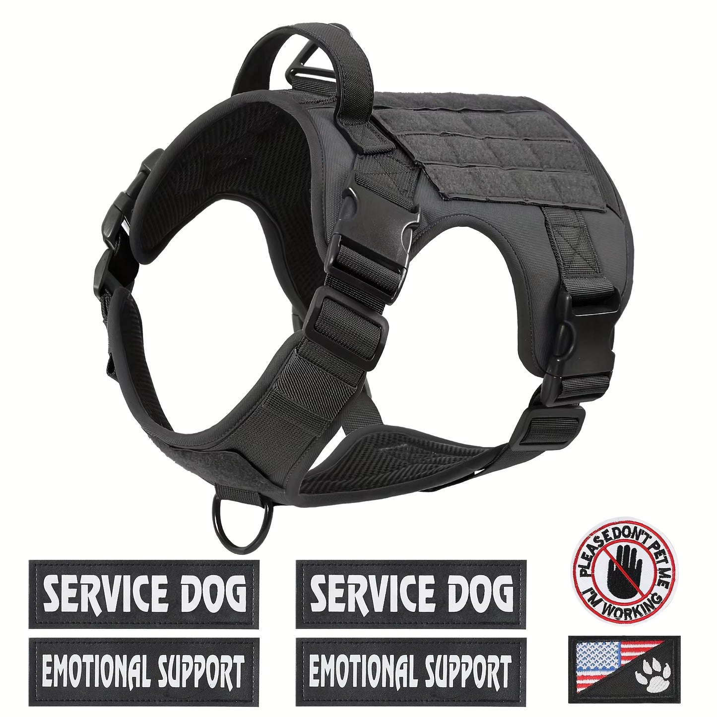Tactical Dog Harness Vest – Adjustable & Reflective | S, M, L, XL