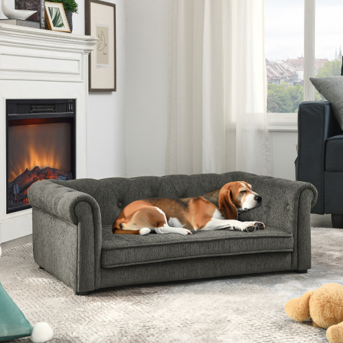 Elegant Rectangular Pet Bed - Premium Support Couch for Medium & Large Dogs