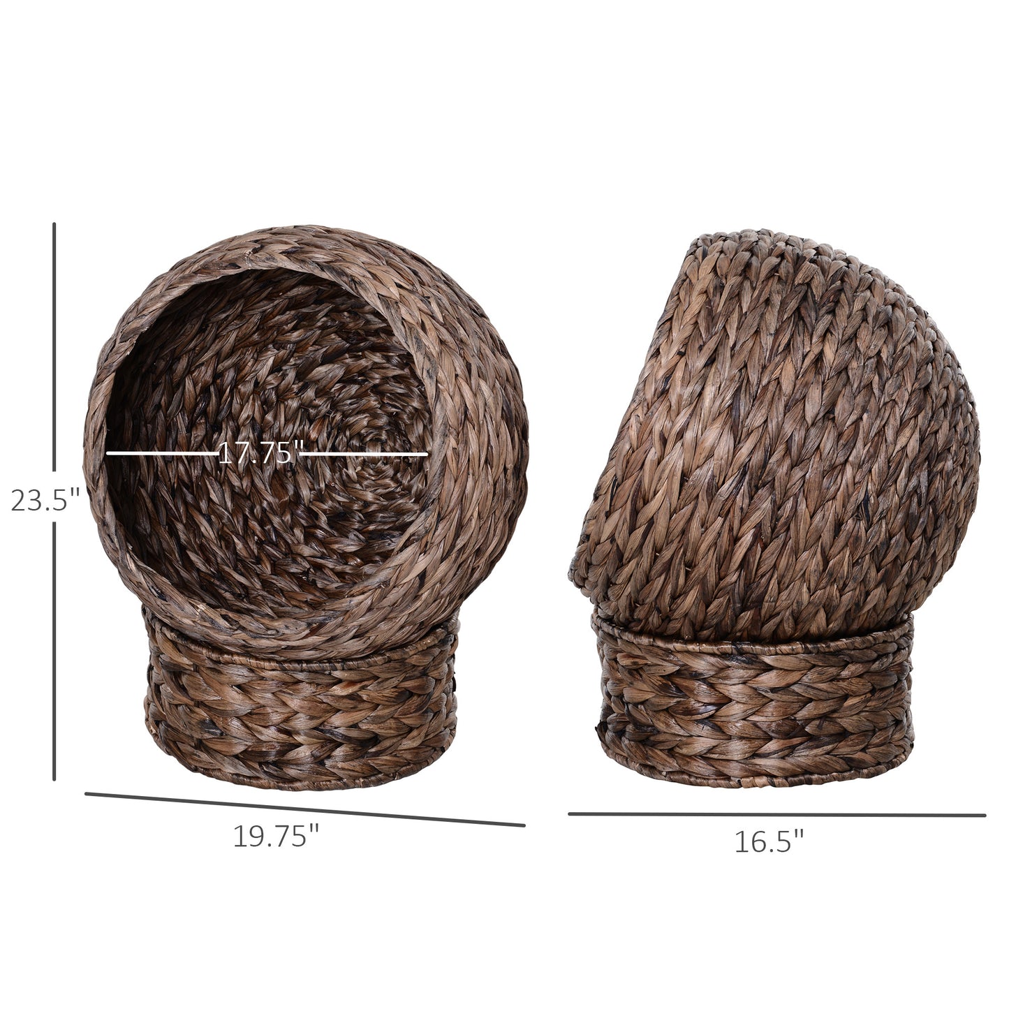 Handcrafted Elevated Rattan Cat Bed with Rotating Basket