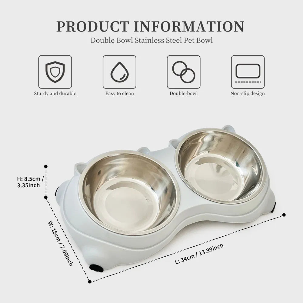 Food-grade stainless steel removable inner bowls pet feeder rust-proof non-toxic