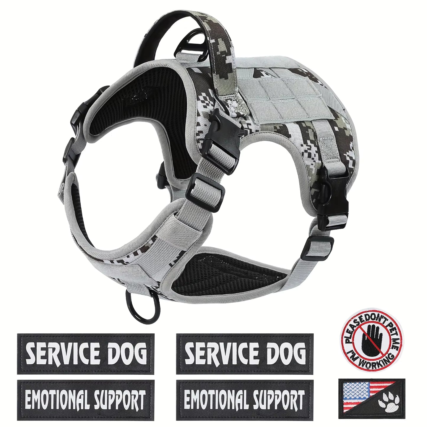 Tactical Dog Harness Vest – Adjustable & Reflective | S, M, L, XL