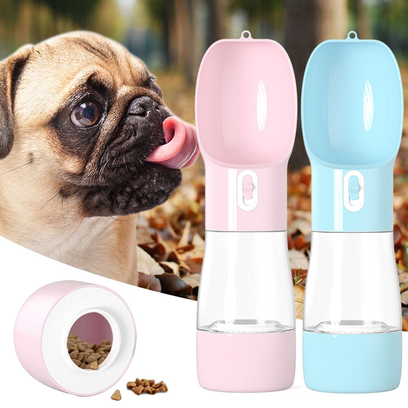 2-in-1 Adventure Flask — Portable Water & Snack Dispenser for Dogs & Cats