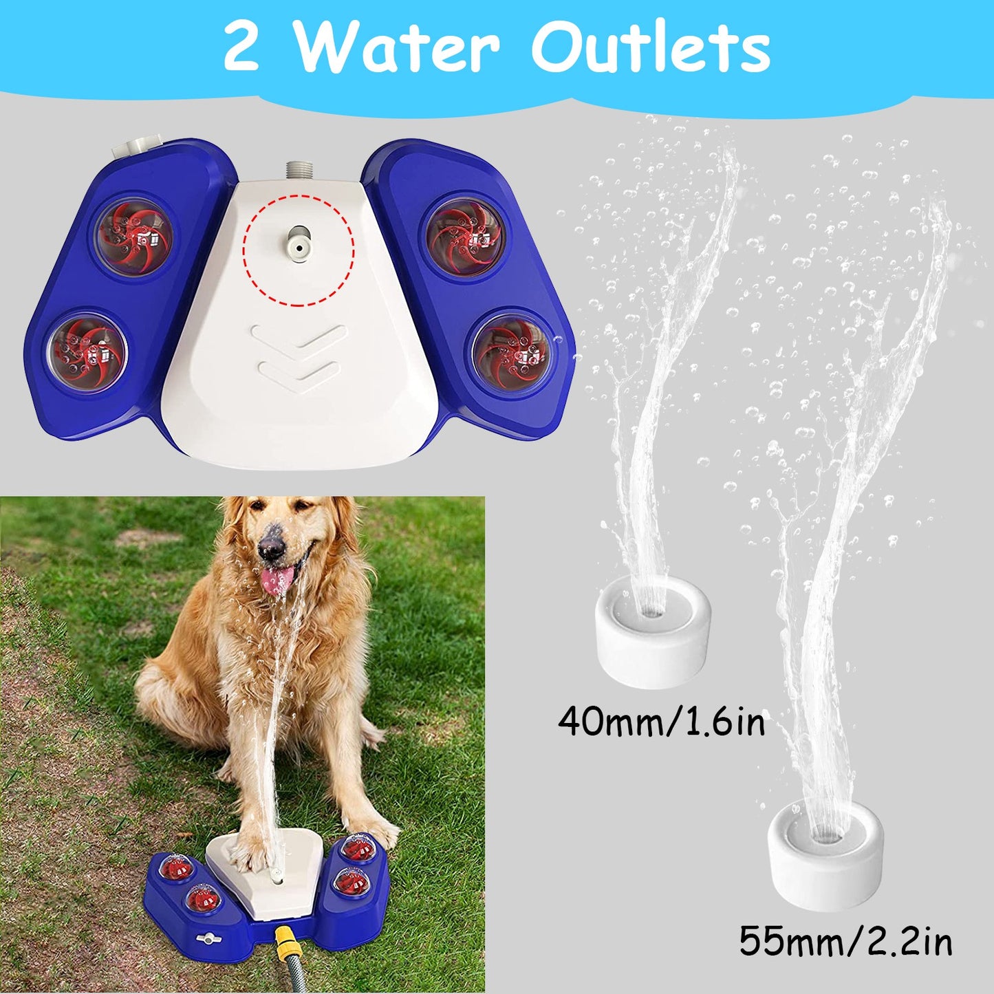 Step-On Dog Water Fountain — Interactive Outdoor Sprinkler & Drinking Station for Dogs