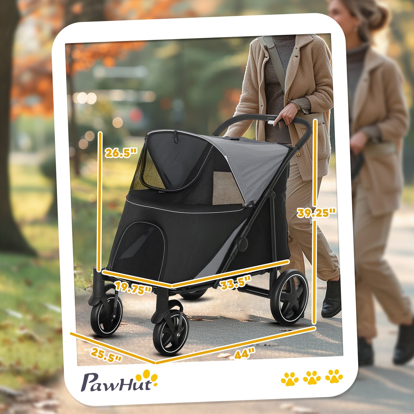 Dog Stroller for Large & Medium Dogs – Heavy-Duty Foldable Pet Stroller up to 66 lbs