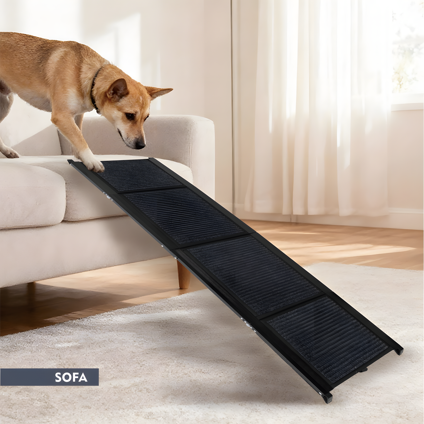 71 Inch Extra Long Quad-Fold Dog Ramp — Heavy Duty Aluminum | Supports 250 lbs for SUV & Truck