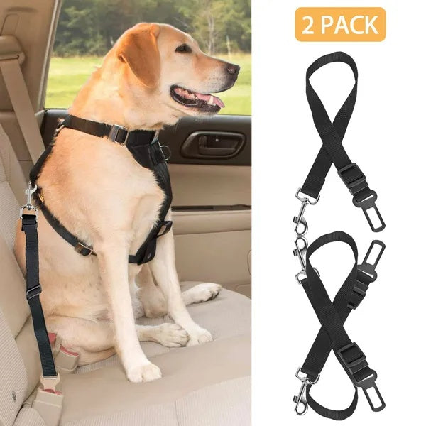 2-pack adjustable dog car seat belt - universal safety clip for dogs and cats