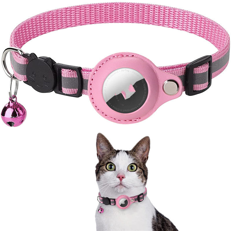 Reflective AirTag Safety Collar - Waterproof Durable Nylon Tracker Case for Dogs & Cats
