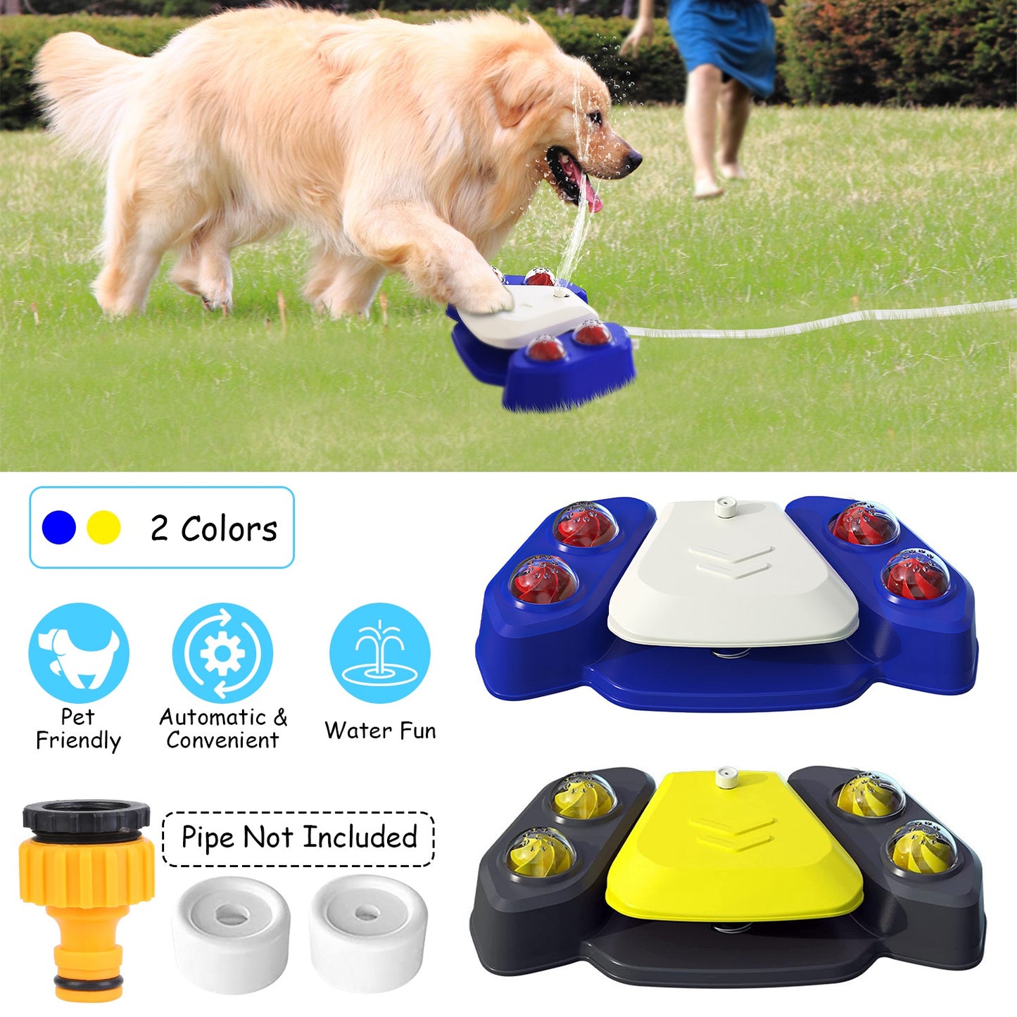 Step-On Dog Water Fountain — Interactive Outdoor Sprinkler & Drinking Station for Dogs