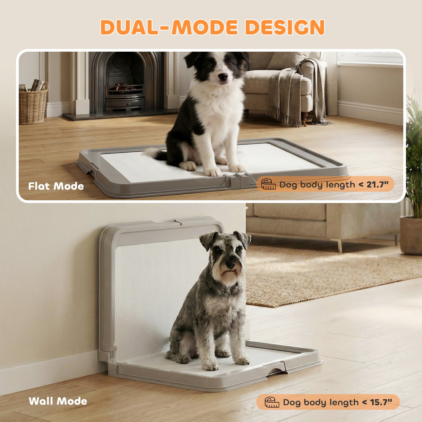 Three disposable pee pads included in the package with the dog toilet