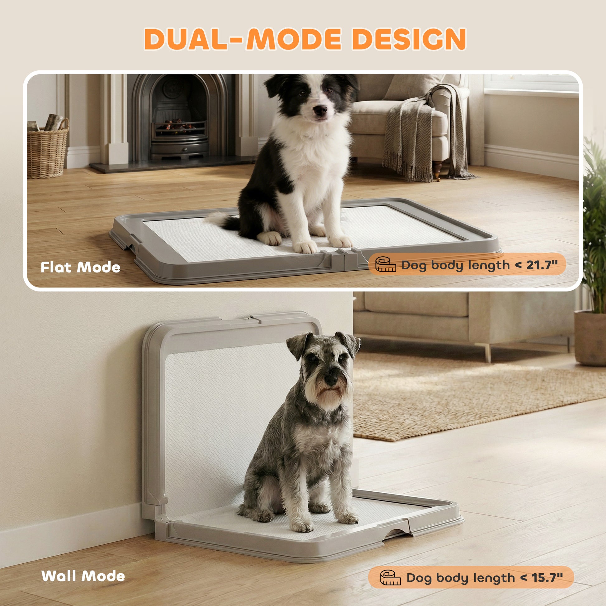 Three disposable pee pads included in the package with the dog toilet