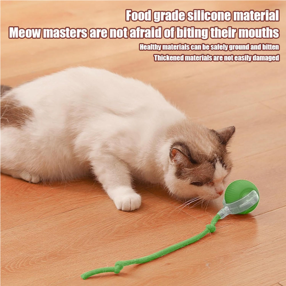 Interactive Rolling Cat Ball Toy | Motion-Activated Self-Rotating Ball with LED Lights for Cats