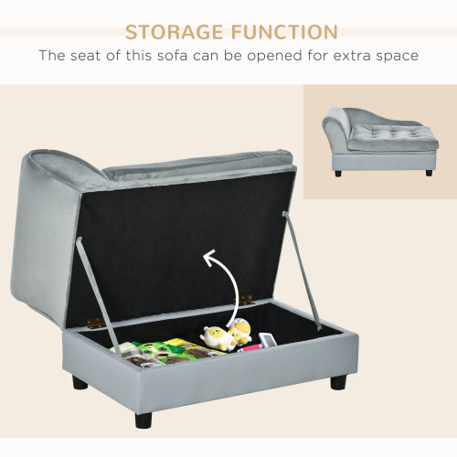Luxury Dog Chaise Lounge Sofa – Hidden Storage Compartment | GianfiStore™