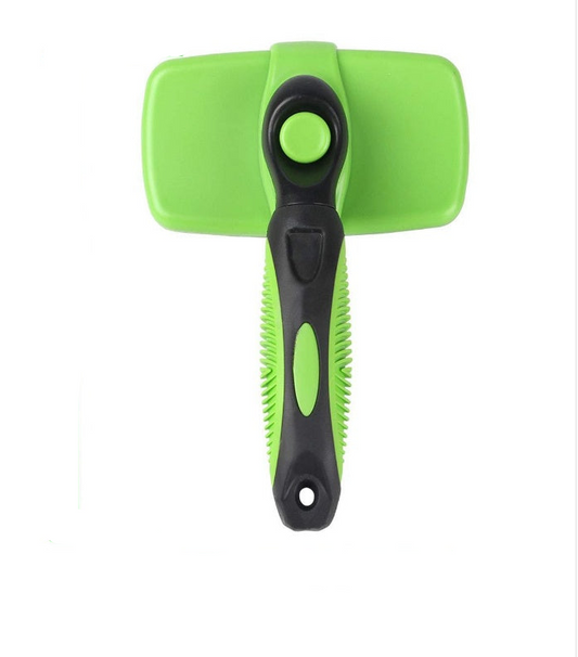 One-Click Self-Cleaning Slicker Brush - Automatic Retractable Pet Grooming Tool