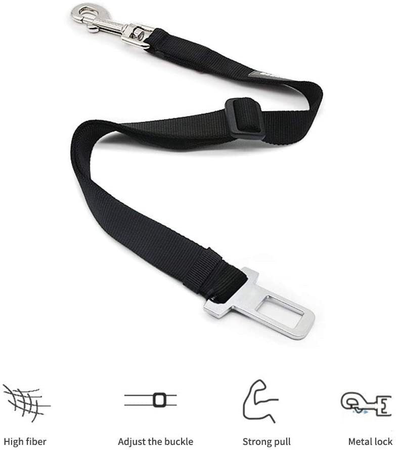 Retractable Dog Car Safety Belt - Heavy-Duty Adjustable Pet Seat Belt with Shock Absorption