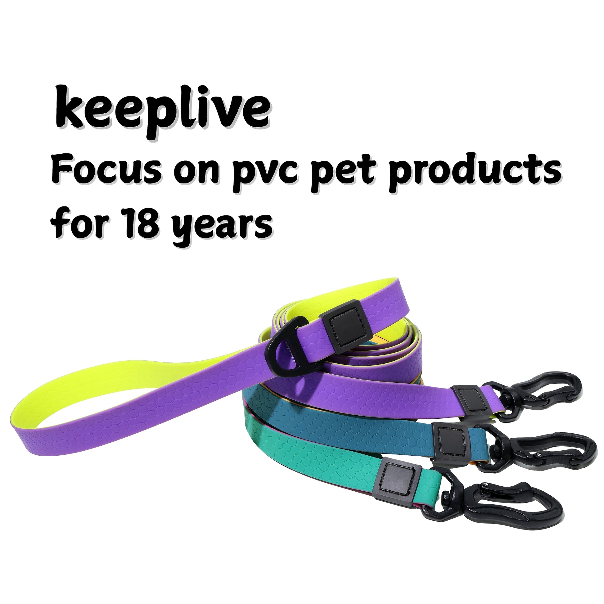Honeycomb embossed dog collar – 20mm size green purple dual-color