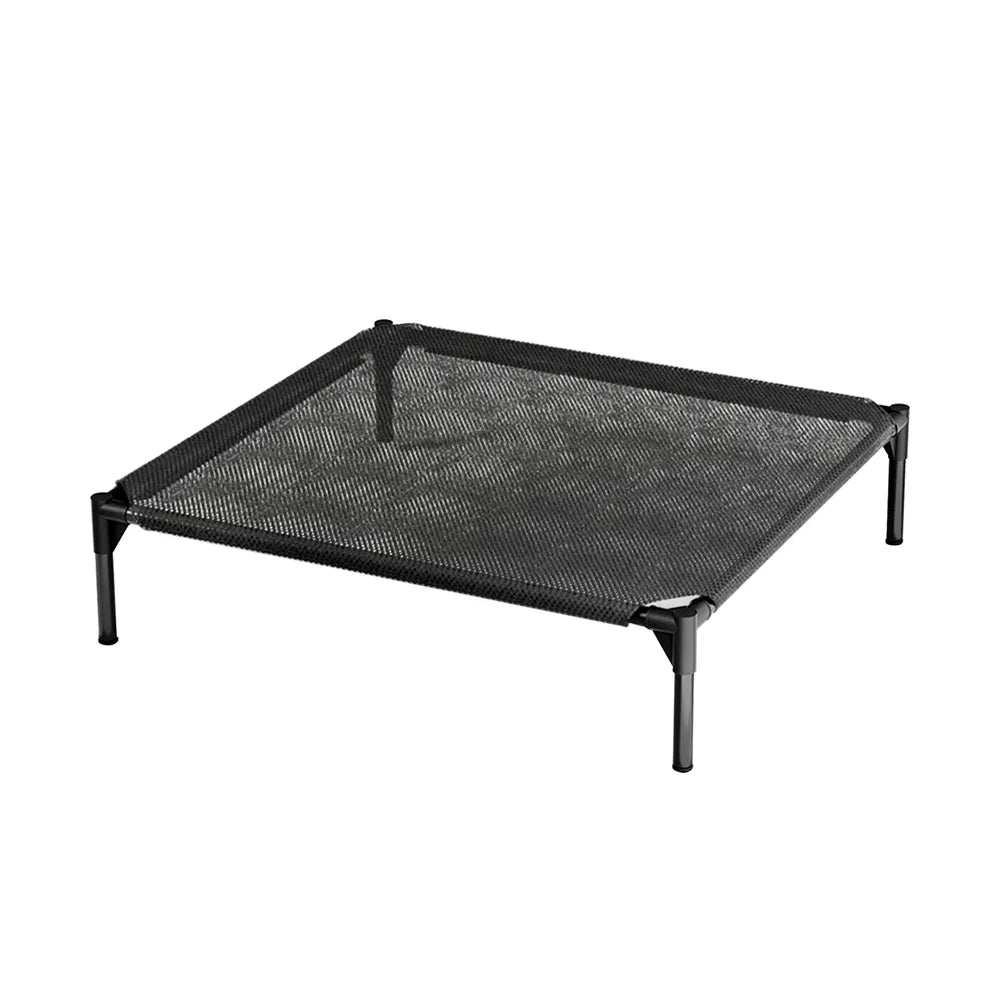 Elevated mesh dog bed size XXL – black steel frame large dog cot