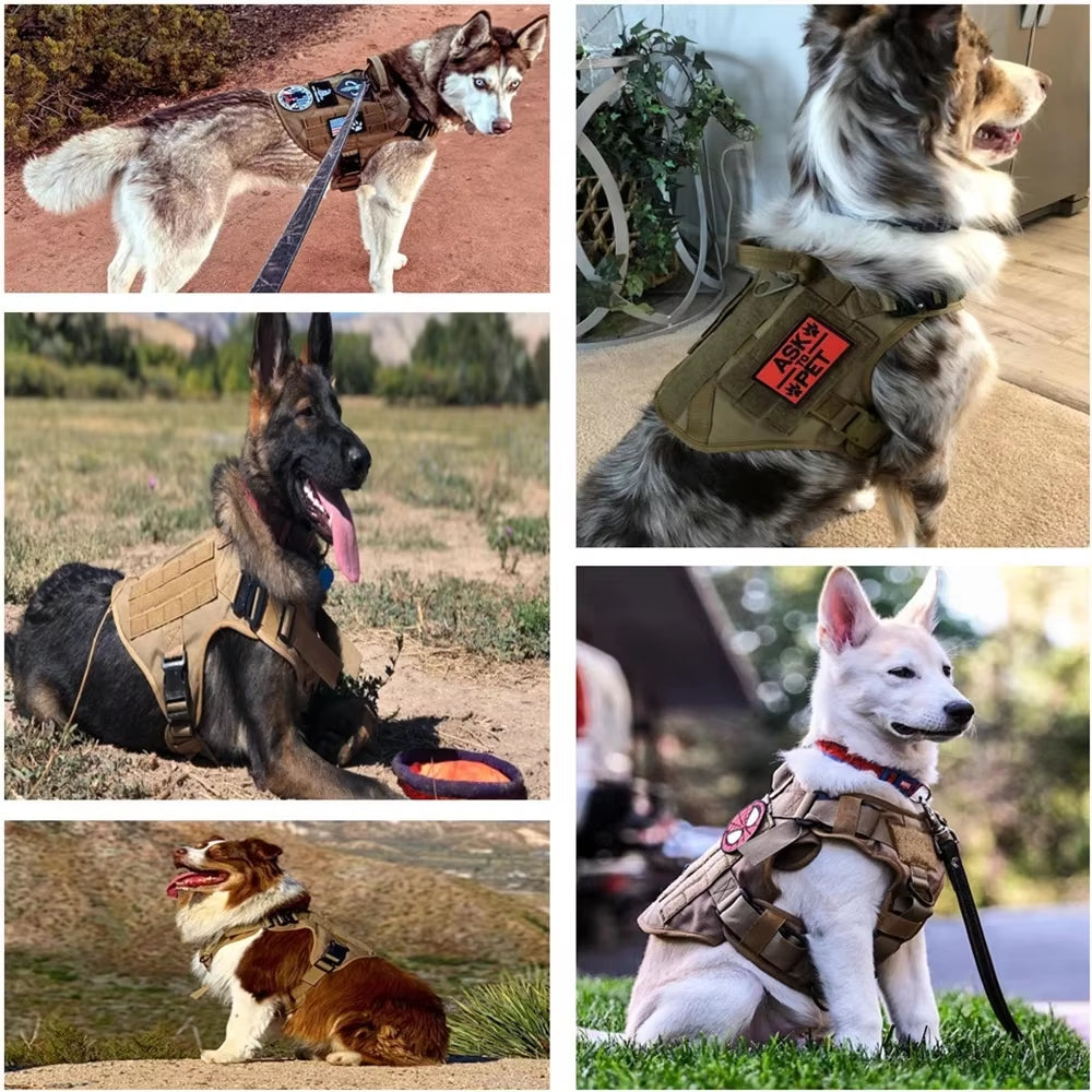 Elite Military Tactical Dog Harness - Heavy-Duty No-Pull Vest for German Shepherds & Large Breeds