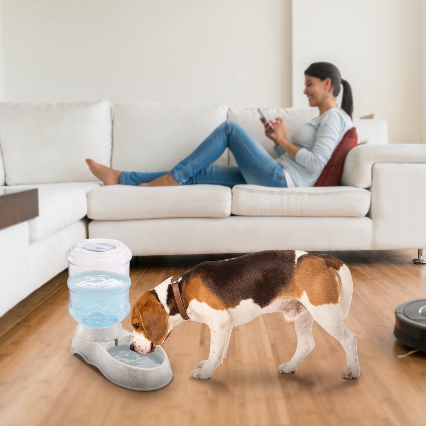 Gravity Self-Dispensing Pet Water Station — 1 Gallon BPA-Free Auto Refill Dispenser