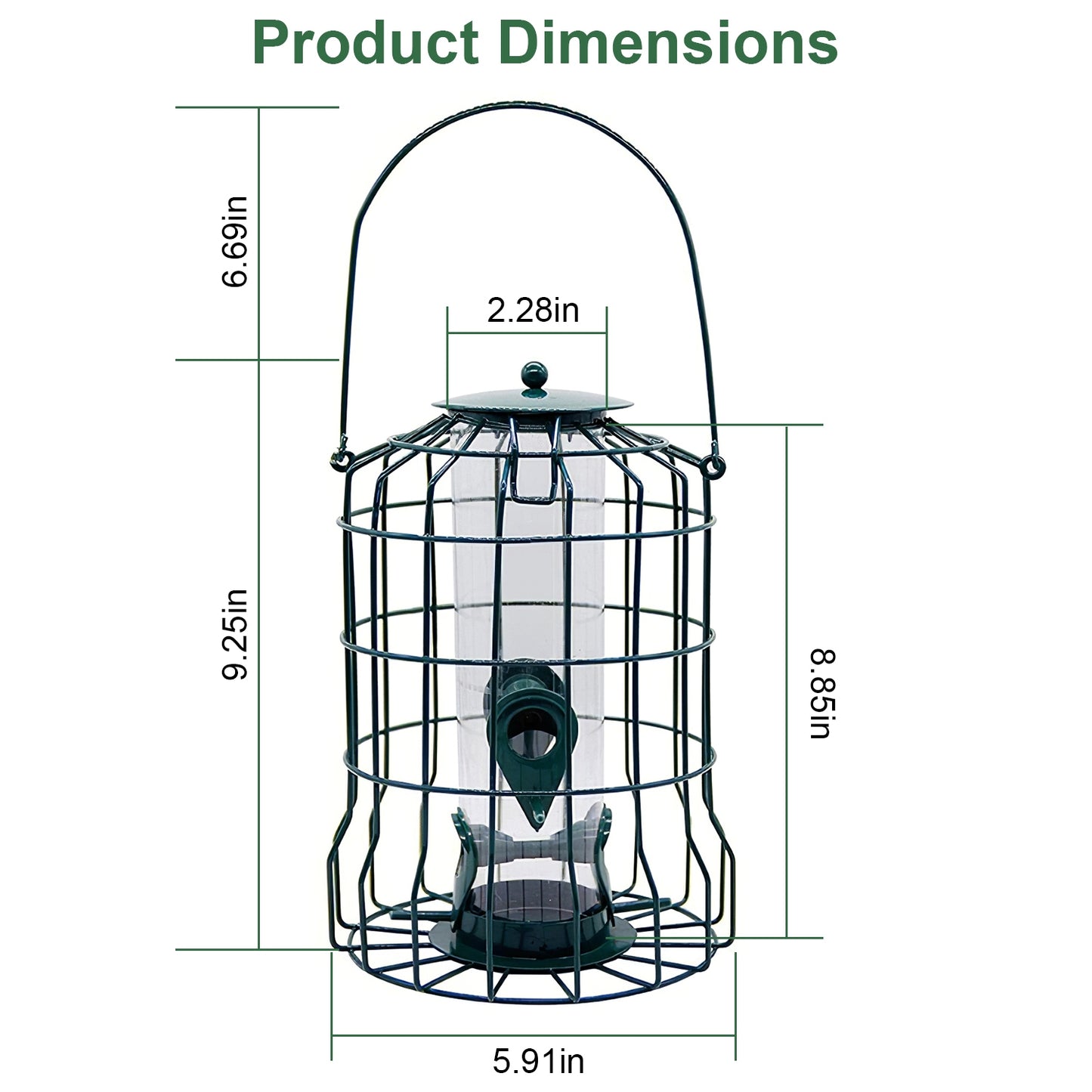 Heavy-Duty Squirrel-Proof Bird Feeder - Anti-Squirrel Metal Cage | 4-Port Hanging Sanctuary