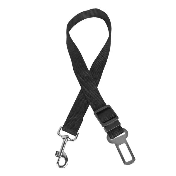 2-pack pet seat belt nylon webbing and stainless steel hardware - detail view