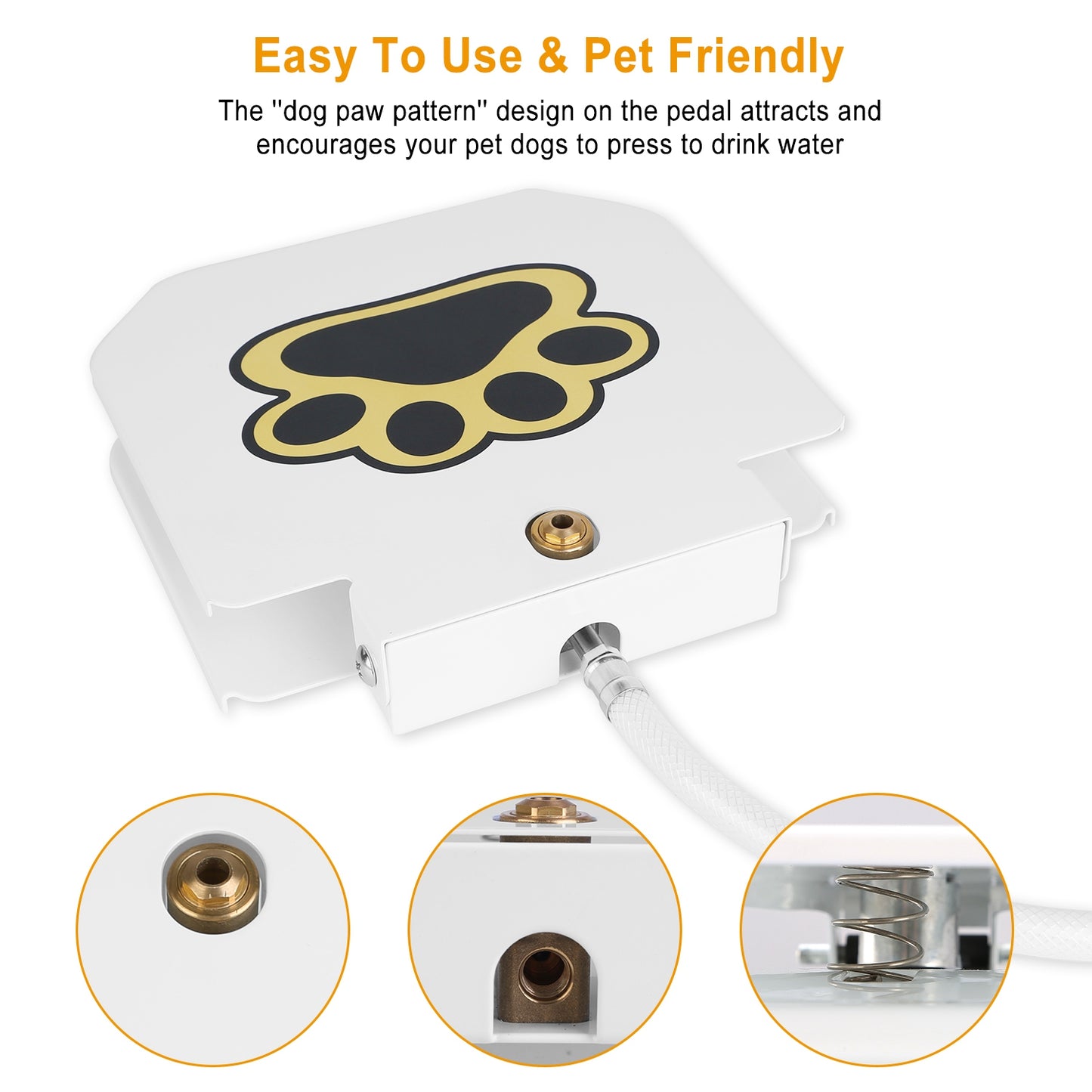 Step-On Dog Water Fountain - Heavy-Duty Iron Outdoor Hydration Toy | Paw Pedal for Large Dogs