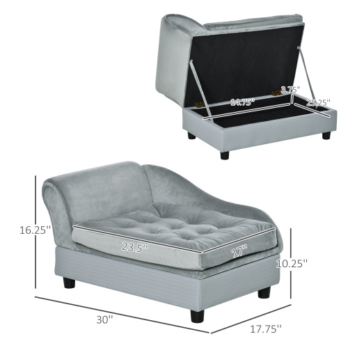 Luxury Dog Chaise Lounge Sofa – Hidden Storage Compartment | GianfiStore™