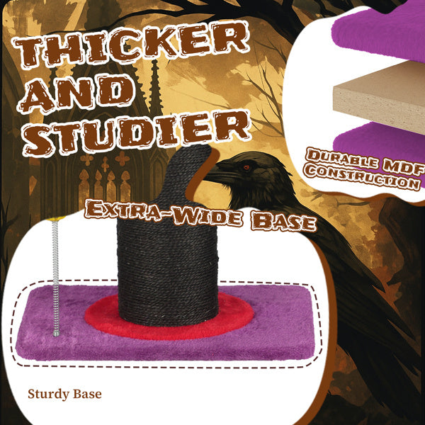 Wizard Hat Cat Scratching Post with Spring Ball Toy