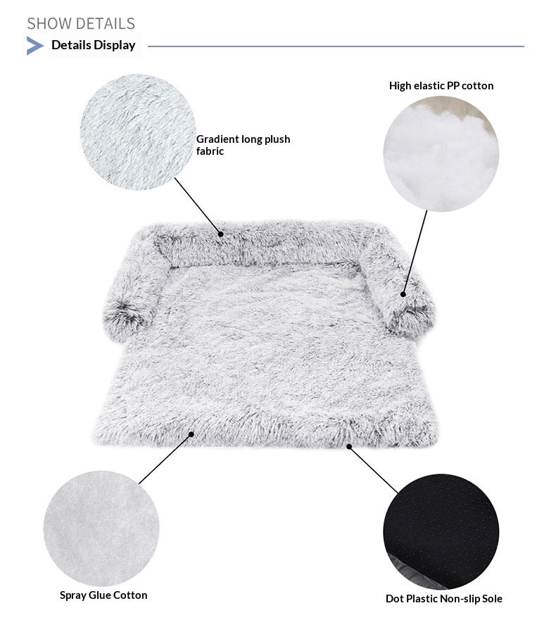 GianfiStore™ Fluffy Dog Sofa Bed – Plush Calming Mat with Raised Borders for Floor & Furniture | Machine Washable