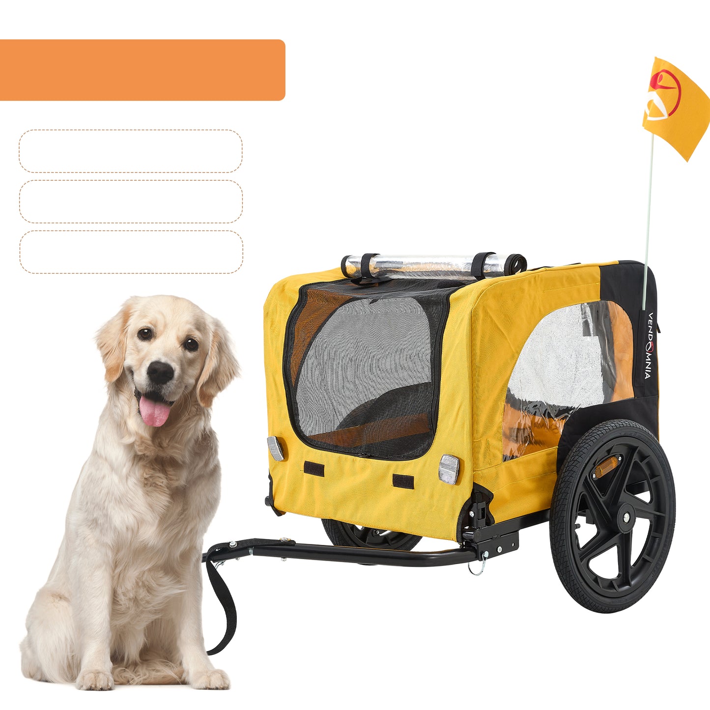 Foldable Dog Bike Trailer & Pet Stroller – Heavy Duty 2-in-1 Carrier for Dogs Up to 88 lbs