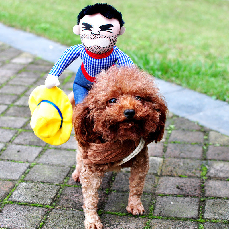 Chucky Dog Halloween Costume – Funny Adjustable Pet Cosplay with Wig & Knife Prop