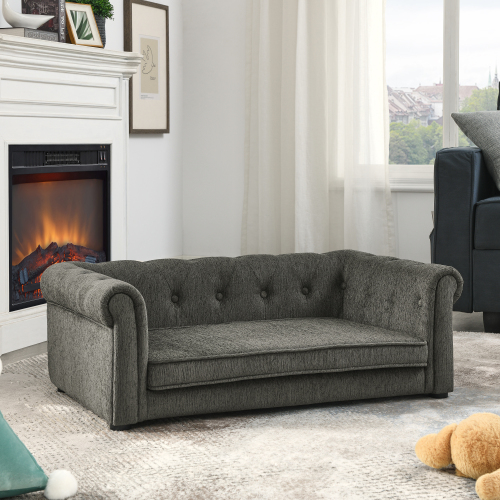 Elegant Rectangular Pet Bed - Premium Support Couch for Medium & Large Dogs